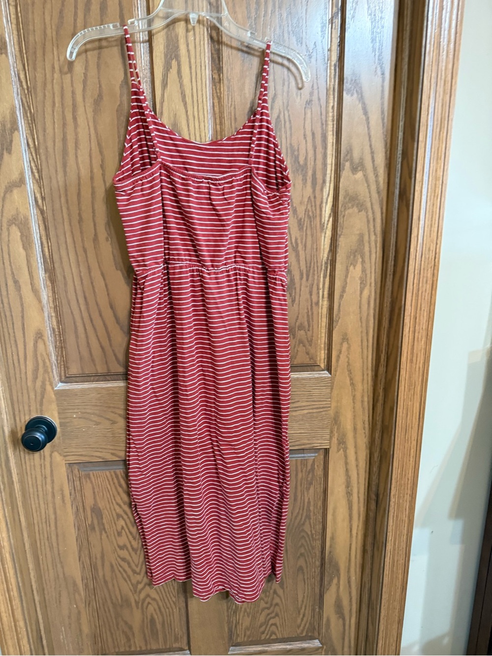 Old Navy Red and White Striped Spaghetti Strap Dress - Picture 3 of 4